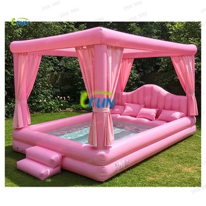 Sofá Inflable Gigante de PVC para Piscina con Rejilla Refrigerada para Hielo, Lona de 4*4m, para Interiores y Exteriores, Salón Suave, Deporte de Verano, para 10+ Personas - Product Image 5