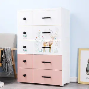 5-strato grande e piccolo cassetto vestiti armadio di stoccaggio impilabile in plastica <span class=keywords><strong>con</strong></span> <span class=keywords><strong>ruote</strong></span> - Product Image 1