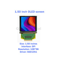 Layar OLED QZ BOM baru Original 1,5 inci, layar persegi 128x128, driver SSD1351, layar LCD OLED berwarna