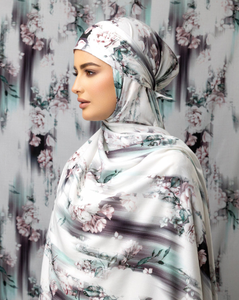 ฮิญาบพิมพ์ลายโมดอลระดับพรีเมียมเป็นมิตรกับผิวสำหรับผู้หญิงมุสลิม-เนียนเรียบปรับแต่งได้ขนาดดอกไม้/สีปิดกั้น - Product Image 2