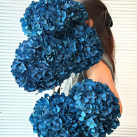 Fleur séchée d'hortensia à grandes feuilles, naturelle, de qualité supérieure, vibrante, résistante aux chocs, pour la décoration de vitrine (vente en gros)