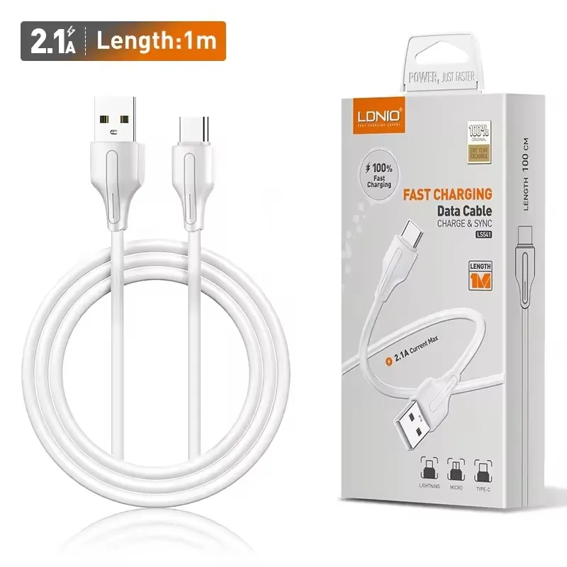 LDNIO LS541 Original High Quality Cable Cell Phone Charger 20CM 1M 2M 3M USB Cable Data Transfer Fast Charging For iPhone Cable