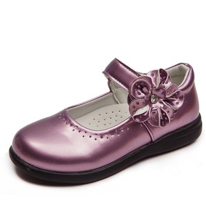 Chaussures plates décontractées en cuir PU pour filles, avec décoration florale, pour enfants, mariage, robe de princesse, école - Product Image 1