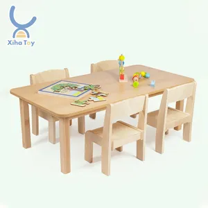 Мебель для детского сада XIHA из массива дерева, мебель Монтессори для детей, стул и стол, мебель для детского сада и класса, оптовая продажа
