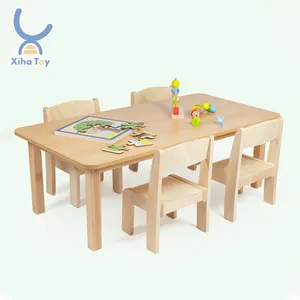 XIHA Đồ Nội Thất Montessori Mầm Non Bằng Gỗ Nguyên Khối Chăm Sóc Trẻ Em Ghế Và Bàn Đồ Nội Thất Lớp Học Nhà Trẻ Mẫu Giáo Bán Sỉ