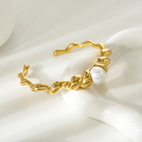 Bracelet en corde torsadée épaisse plaqué or PVD 18 carats étanche Bracelet en perles d'acier inoxydable Joyas De Acero Inoxidable Al Por Mayor