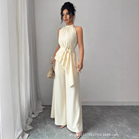 Robe longue asymétrique vintage Printemps/Été 2026 pour femme, élégante, col rond, une pièce, provenance Europe et Amérique