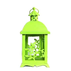 Wholesales Green Decorative Metal Candle Lantern for Indoor Outdoor