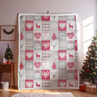 Couverture de Noël écologique en polyester recyclé RPET tricoté, idéale pour les cadeaux de Noël et la décoration, certifiée GRS OEKO-TEX, vente en gros d'usine