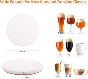 OEM/ODM Ensemble de sous-verres en céramique en pierre avec sous-verres en liège Impression de sous-verres ronds vierges en céramique personnalisés - Product Image 3