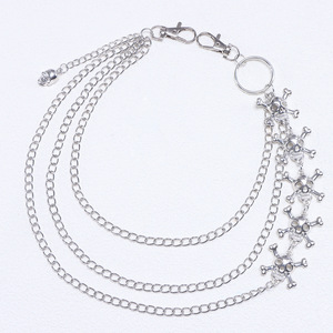 โซ่คาดเอวรูปหัวกะโหลก โลหะผสมสังกะสี หลายชั้น สไตล์ฮิปฮอป พังก์ สำหรับผู้ชาย ผู้หญิง เครื่องประดับกางเกงยีนส์ลำลอง - Product Image 3