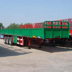 ZLIN 3 Axles 40ft Steel Drop Side Semi-<b>Trailer</b> High Quality Sidewall 36000kg Payload Capacity 12500x2500x2700mm Dimensions for - Product Image 4