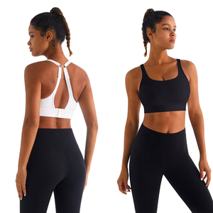 Women's U <b>Back</b> Sports Bra Solid Yoga Crop Top Breathable Lightweight Plus Size Workout Clothing Spandex/Polyester Medium <b>Support</b> - Product Image 1