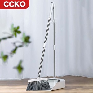 Bianco all'ingrosso strumenti per la pulizia della casa antivento manico lungo scope in plastica e Set di paletta per cucina ristorante dell'hotel - Product Image 2