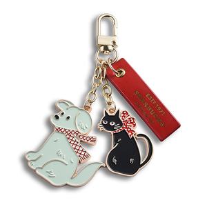 Porte-clés en alliage de zinc avec cuir PU, design romantique, personnalisé, adorable pour les couples et les animaux de compagnie - Product Image 1