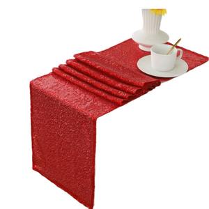 공장 재고 고급 클래식 도트 자수 폴리에스터 세탁 가능 테이블 플래그 호텔 웨딩 파티 장식 테이블보 - Product Image 5