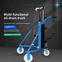 Nouveau chariot multifonctionnel pour fûts d'huile avec manutention hydraulique manuelle, disponible en options fer et plastique