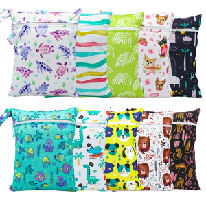 Bajo MOQ personalizado 20*25cm bolsas de bebé de un solo bolsillo para niños pañal impermeable con cremallera bolsa húmeda - Product Image 1
