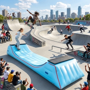 Plateforme d'entraînement gonflable hermétique en PVC pour <span class=keywords><strong>skateboard</strong></span>, idéale pour la pratique des figures en skatepark - Meilleure vente 2026 - Product Image 1