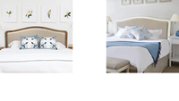 Lit à baldaquin antique de taille Queen avec cadre en bois blanc de style moderne, lit doux en bois de bouleau massif pour chambre à coucher ou ferme