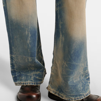 Jeans baggy en denim délavé personnalisé, style vintage, jambes larges, effet whisker, pantalon pour femmes, Y2K 2026, denim délavé irrégulier