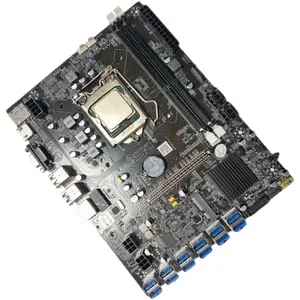ALEO 공장 직접 판매 B75 12 USB 지원 12 그래픽 카드 Lga1155 DDR3 마더 보드 (G1630 CPU 프로세서 포함)