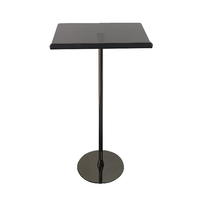 BOSN Display - Podium moderne détachable en acrylique noir avec poteau en acier inoxydable pour couleur et logo personnalisables