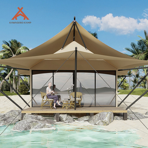 Kawagebo Kamp Tentes d'hôtel Safari de luxe étanches pour <span class=keywords><strong>camping</strong></span> en plein air, lodge de villégiature glamping, maison avec salle de bain, 5x9m - Product Image 3