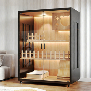 Nouveauté, enclos pour chat en bois massif de luxe, grande <span class=keywords><strong>cage</strong></span> moderne pour chat, mobilier pour chat d'intérieur, prêt pour l'hiver, écologique - Product Image 3