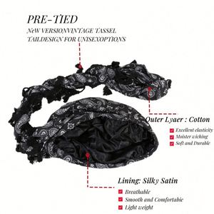 Nouveauté : Bonnets multicolores à motif cachemire très élastiques pour hommes, tendance et décontractés, avec pompons - Product Image 4