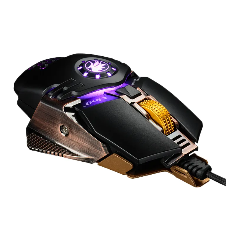 Best Selling GTX6 Model Wired 6d Ergonomic Dpi 12000 Gaming Backlight Mouse Usb Stock Grey Matt UV on Top Case