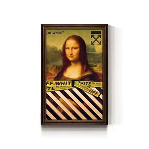面白いモナリザキャンバスウォールアートクリエイティブパロディー絵画フレーム付きリビングルーム寝室カフェバー壁装飾 - Product Image 2