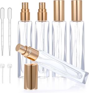 Hot Selling 10ml Clear Round Rectangle Empty <b>Spray</b> <b>Perfume</b> Refill <b>Bottle</b> Glass Aluminum Screw Cap Screen Printing for Travel Use - Product Image 1