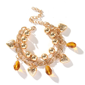 Heart Shape <b>Crystal</b> Alloy <b>Bracelet</b> For Women Party Jewelry Fashion Charm <b>Bracelets</b> - Product Image 1