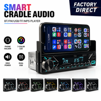 1 DIN Entegre Telefon Tutucu 7 Renkli Işıklar Bluetooth Stereo Radyo FM/USB/AUX Eller Serbest Arama Toptan MP3 Çalar