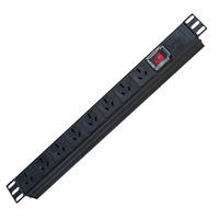 PDU de distribution d'alimentation 19 pouces 1U pour montage en rack, modèle Argentina Basic, 10A 250V, en alliage d'aluminium, pour armoire de serveur