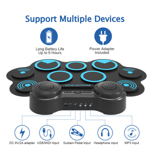 Nâng Cấp Điện Trống Đặt Cuộn Lên 9 Bảng Trống Thực Hành Pad Trống Gậy Với Bàn Đạp Chân - Product Image 6