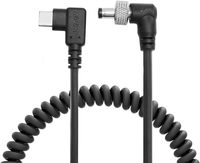 Câble d'alimentation enroulé Alvin's Cables PD USB-C Type-C à angle droit avec verrouillage DC 12V pour Atomos Shogun Blackmagic Video Assist 40cm/80cm