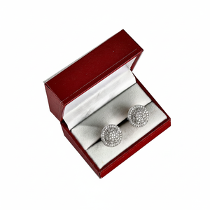 Boutons de manchette et pinces à cravate pour homme en acier inoxydable fin avec détails en pierre blanche, coffret cadeau pour adulte - Product Image 2