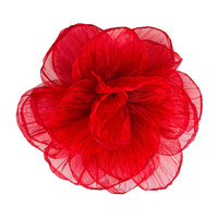 Grande fleur plissée en organza de 20 cm en tissu camélia, accessoire pour cheveux, chaussures, chapeaux, corsages, vêtements, robes, fleurs décoratives et patchs
