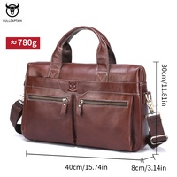 Sac à main d'affaires classique en cuir véritable pour homme de la marque BULLCAPATIAN, sacoche pour ordinateur portable haut de gamme en cuir de vachette de première qualité