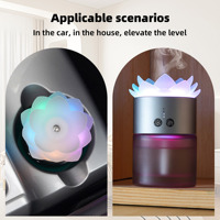 Diffuseur de parfum automatique sans eau à ultrasons Lotus Viewing Car, atomiseur d'aromathérapie, éclairage LED, verre