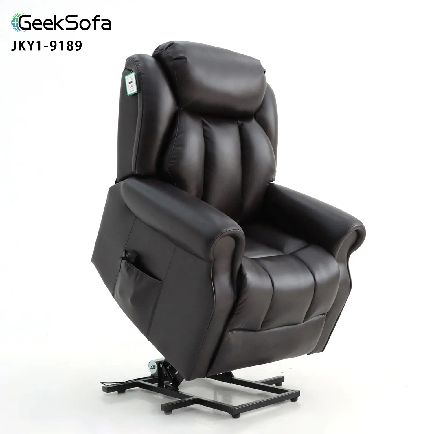 Fábrica de Geeksofa, venta al por mayor, silla reclinable elevadora médica eléctrica de doble motor con masaje y calor para ancianos