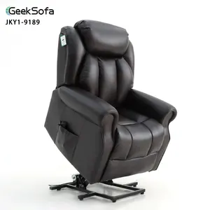Geeksofà all'ingrosso della fabbrica di energia a doppio motore elettrico sollevatore medico sedia reclinabile con massaggio e calore per gli anziani
