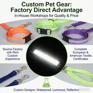 Collier <span class=keywords><strong>LED</strong></span> pour chien rechargeable par USB, réfléchissant, en nylon, avec boucle à dégagement rapide, réglable pour la sécurité des chiens la nuit - Product Image 4