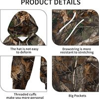 Vêtements de Chasse Camouflage T-shirt Pêche Veste Camo Real Tree Chemise Cachette Forestière Gibier d'Eau Canard Chasse Sweat à Capuche Homme