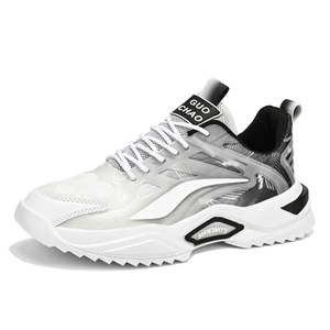 Zapatos Deportivos Casuales para Hombre, con Degradado de Color, Cómodos, con Amortiguación de Aire, Suaves, Antideslizantes, con Cordones de Tela - Product Image 1