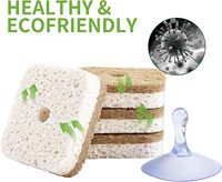 Lot de 12 éponges de cuisine anti-rayures en chanvre et sisal