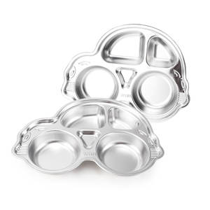 Bandeja de Comida Dividida de Acero Inoxidable LECOS, Plato de Comedor con Forma de Coche para Cafetería Escolar y Uso Diario - Product Image 2