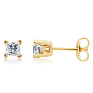 Boucles d'oreilles minimalistes pour femmes en or 10 carats plaqué or blanc et rose avec diamants de laboratoire, tendance pour les mariages - Product Image 3